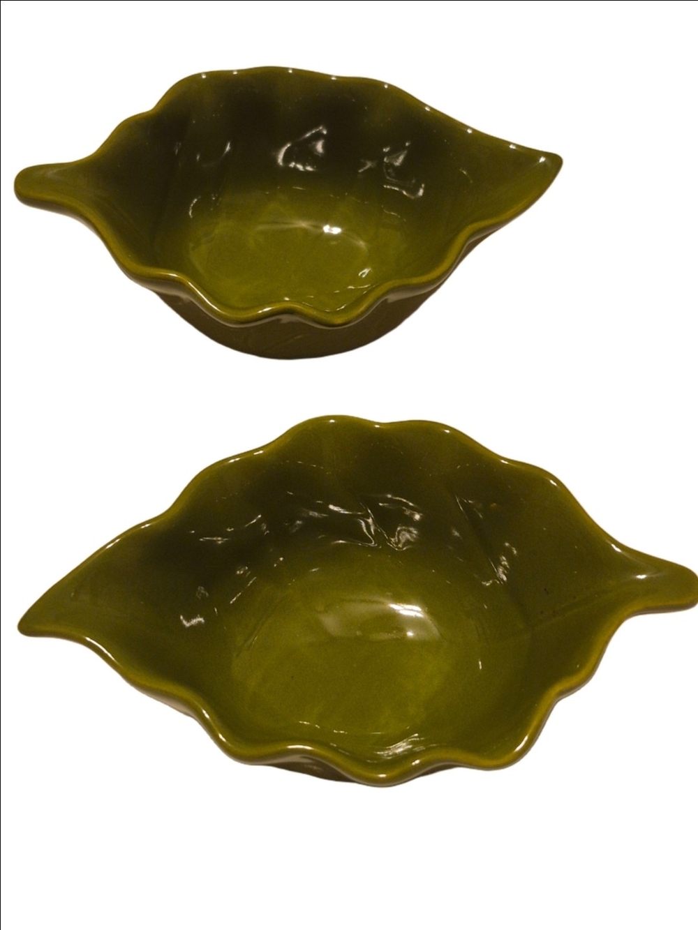 Pier 1 Olive Leaf Ceramic Snack Or Condiments Bowl's